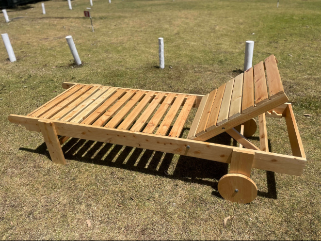 Wooden Lounge Sun Bed
